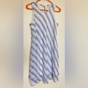 Calvin Klein Blue and White Striped Dress Size 8
